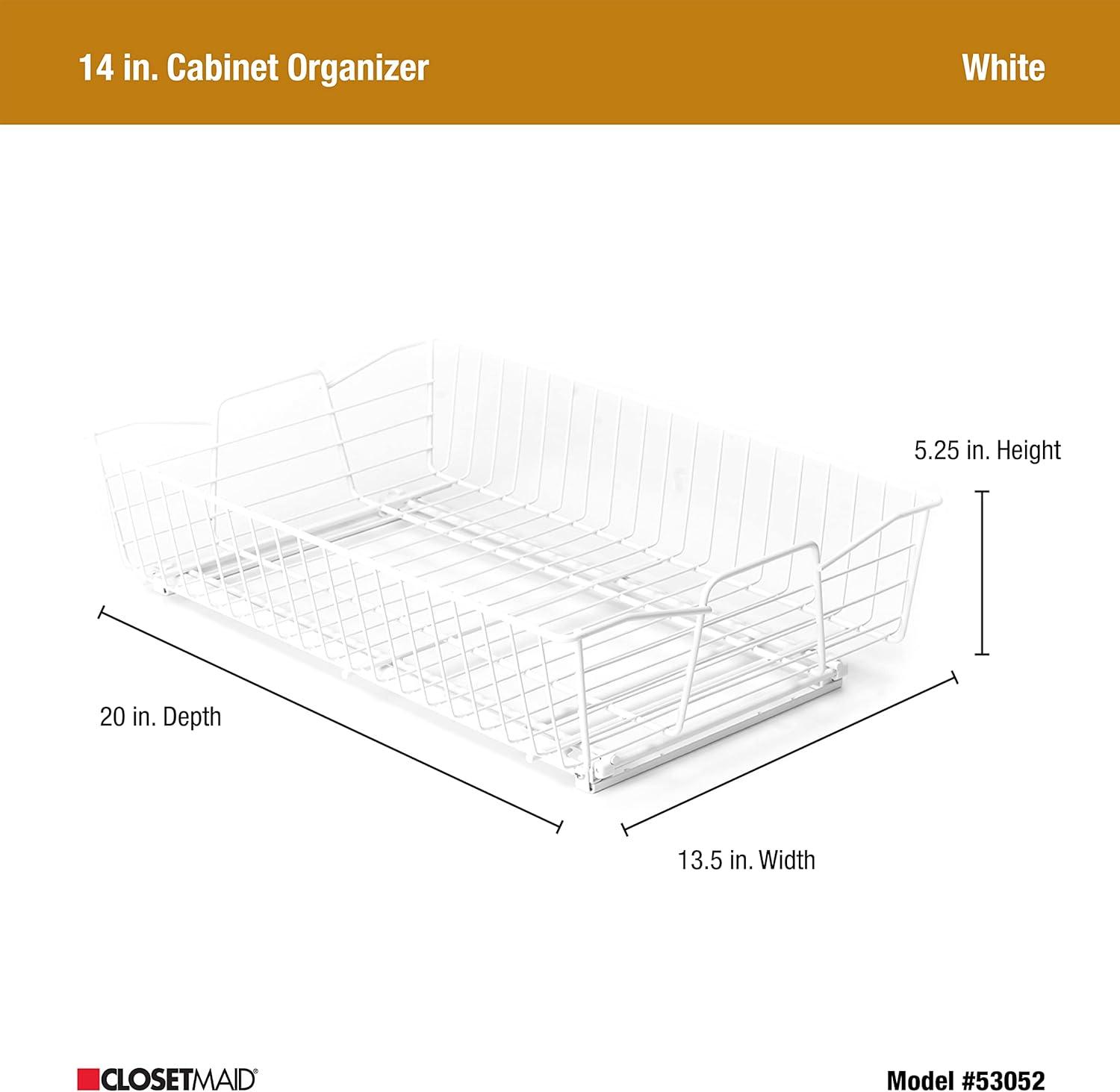 imageClosetMaid 11 in Pull Out Cabinet Organizer 2 Tier Heavy Duty Slide Out Pantry Shelves Drawers for Kitchen Bathroom WhiteWhite