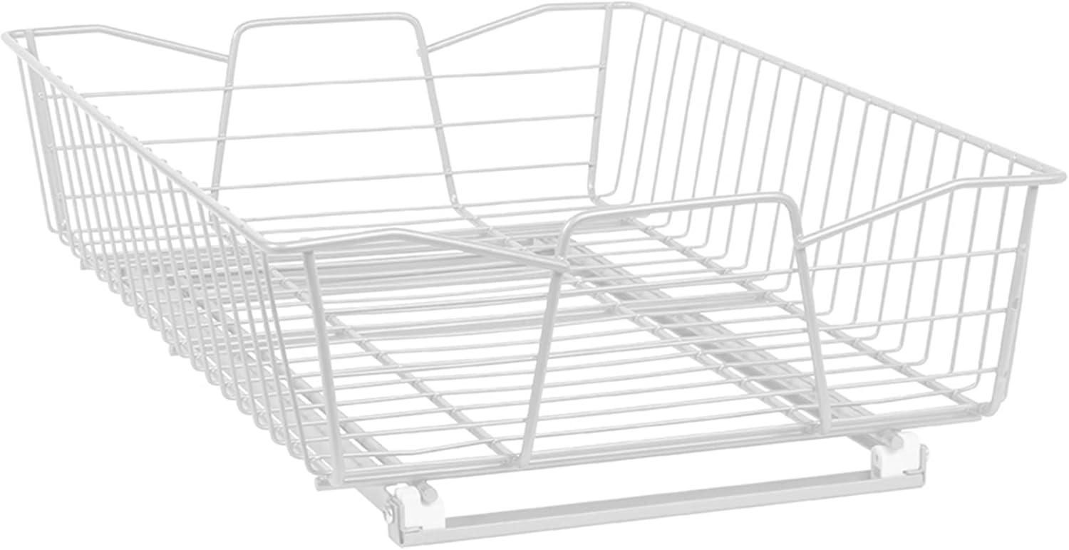 imageClosetMaid 11 in Pull Out Cabinet Organizer 2 Tier Heavy Duty Slide Out Pantry Shelves Drawers for Kitchen Bathroom WhiteWhite