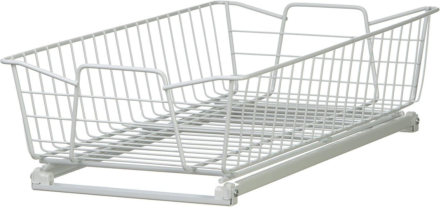 imageClosetMaid 11 in Pull Out Cabinet Organizer 2 Tier Heavy Duty Slide Out Pantry Shelves Drawers for Kitchen Bathroom WhiteWhite