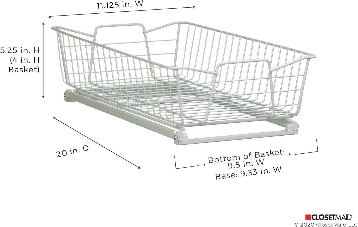 imageClosetMaid 11 in Pull Out Cabinet Organizer 2 Tier Heavy Duty Slide Out Pantry Shelves Drawers for Kitchen Bathroom WhiteWhite