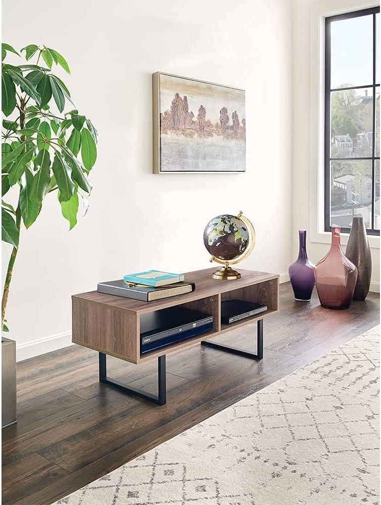 imageClosetMaid 1311 Rectangular Wood Coffee Table with Storage Shelves NaturalGrey