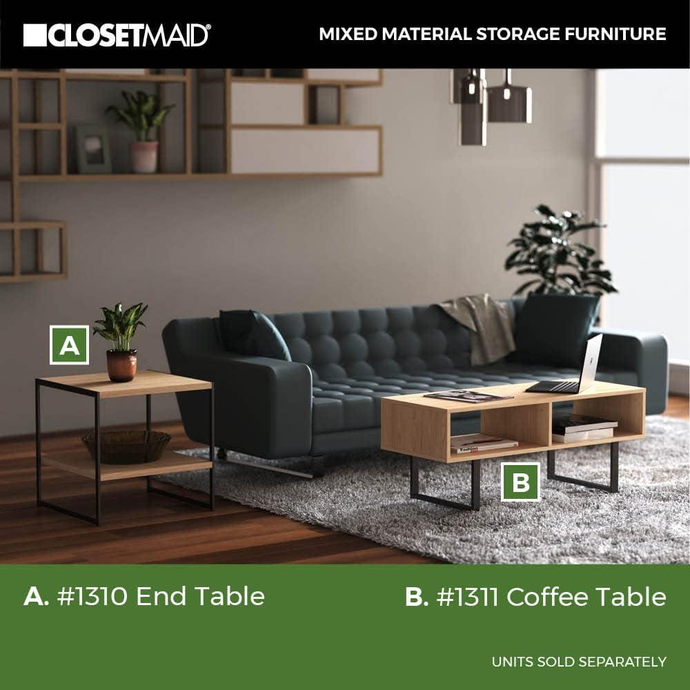 imageClosetMaid 1311 Rectangular Wood Coffee Table with Storage Shelves NaturalNatural
