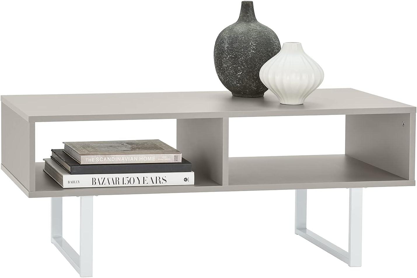 imageClosetMaid 1311 Rectangular Wood Coffee Table with Storage Shelves NaturalTaupe