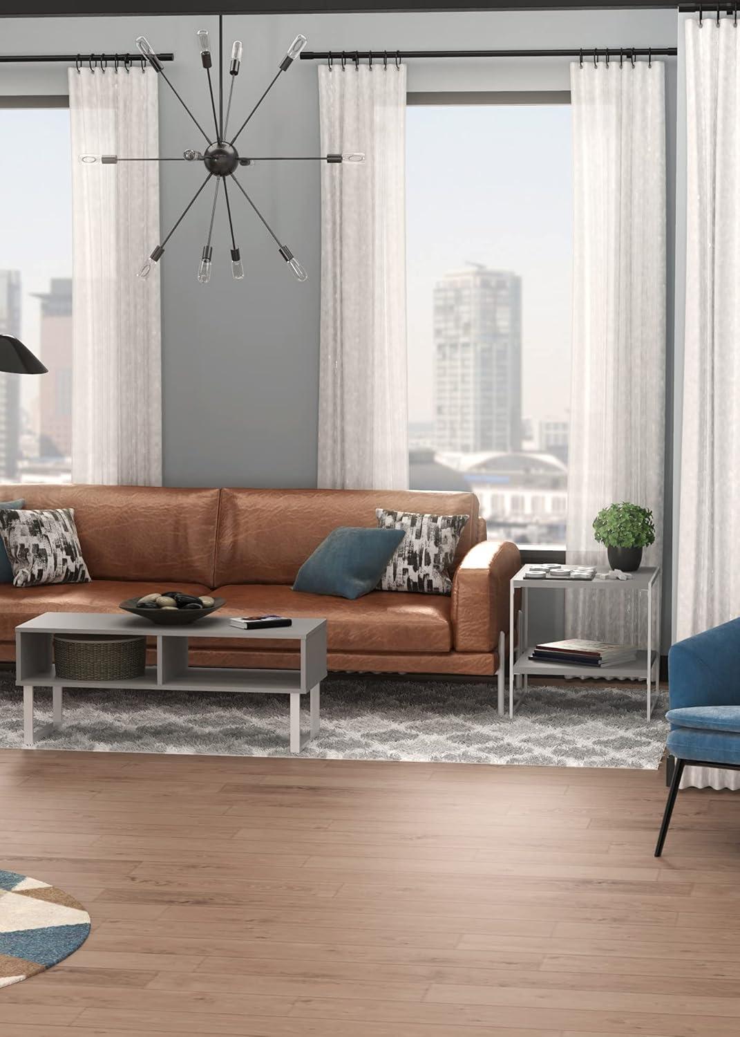 imageClosetMaid 1311 Rectangular Wood Coffee Table with Storage Shelves NaturalTaupe