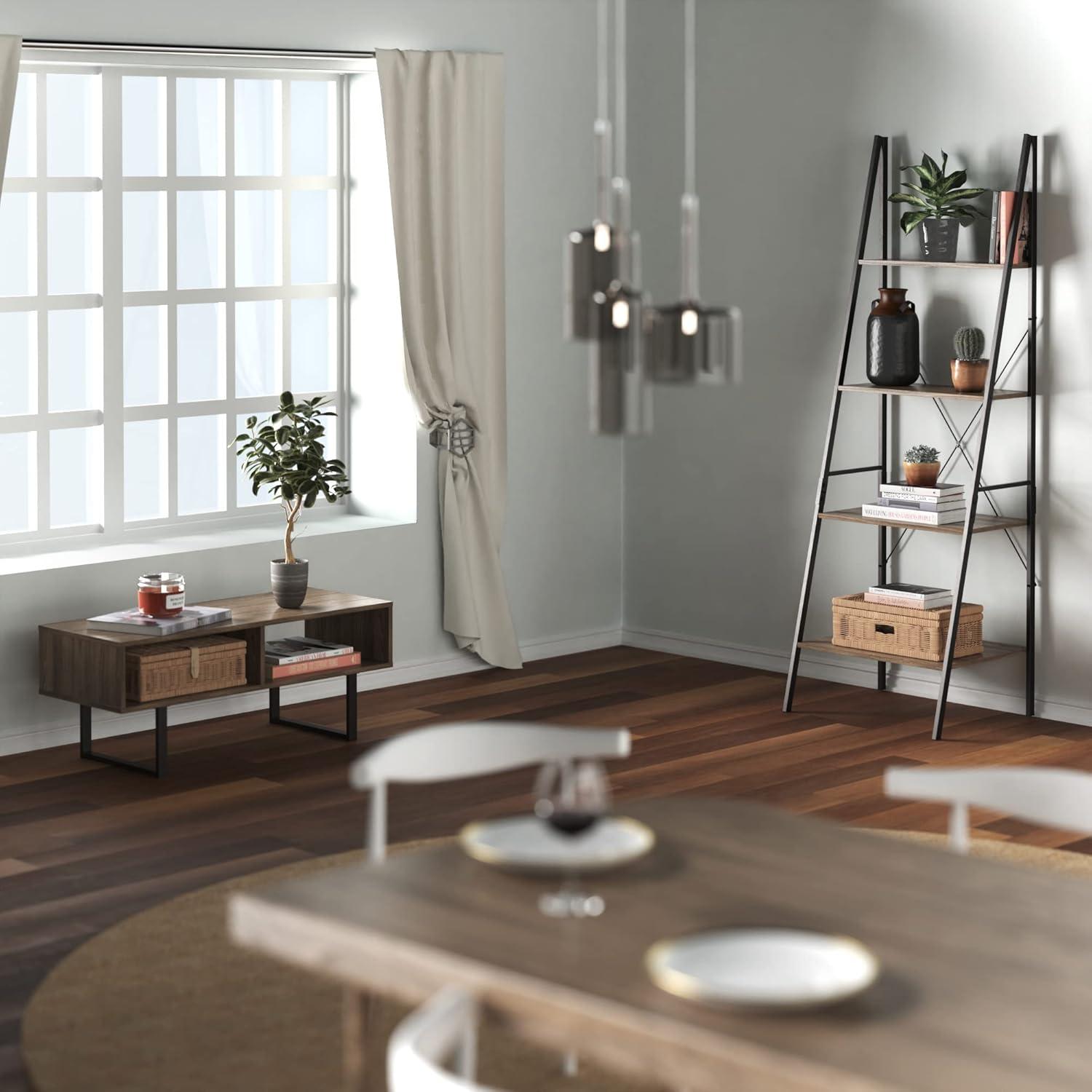 imageClosetMaid 1312 4Tier Wood Ladder Shelf Bookcase NaturalGrey