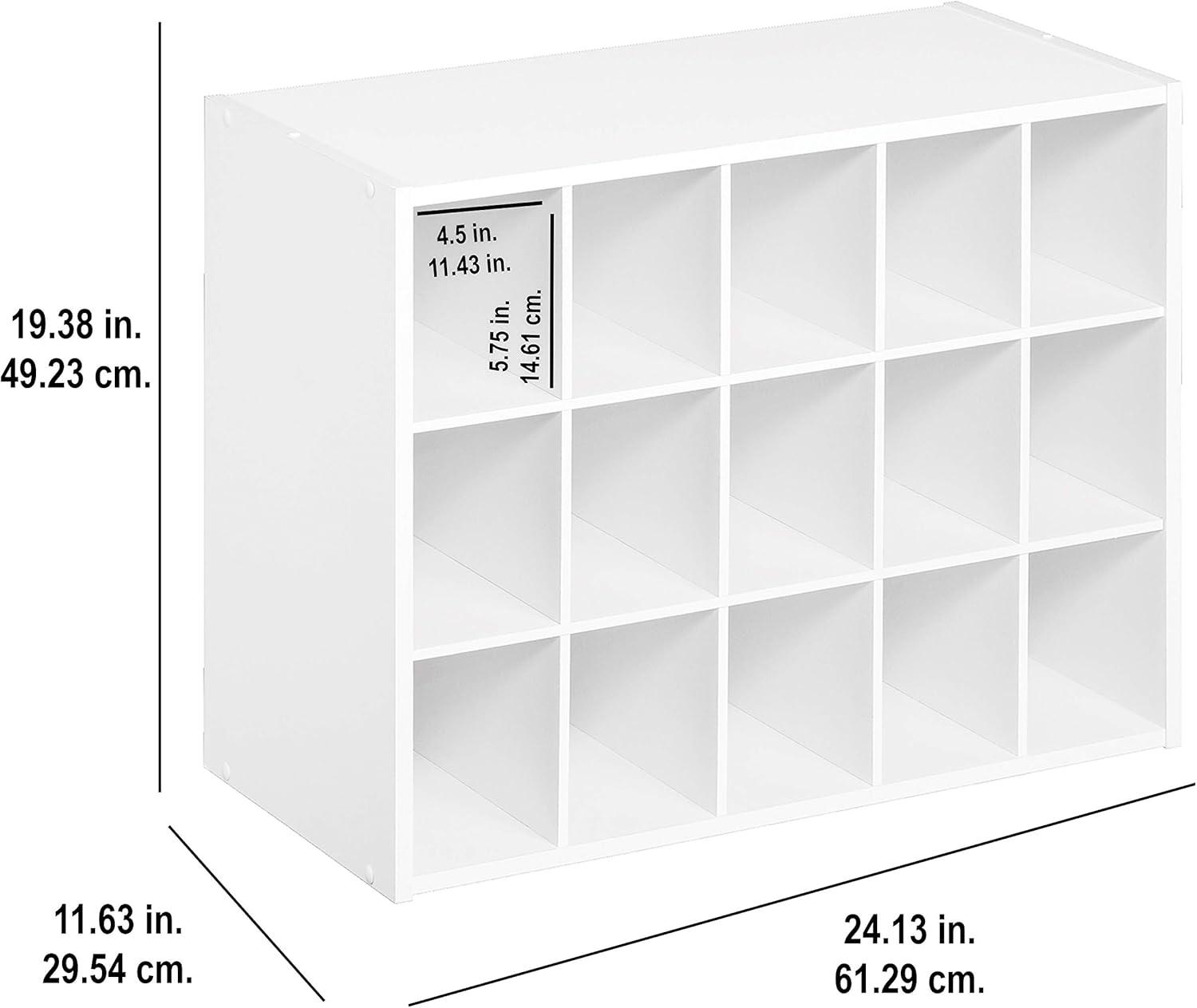 imageClosetMaid 15 Cube Stackable Storage Organizer for Shoes Bags Crafts Hobbies with Wood Shelves for Closet Entryway or Mudroom Dark CherryDark Cherry