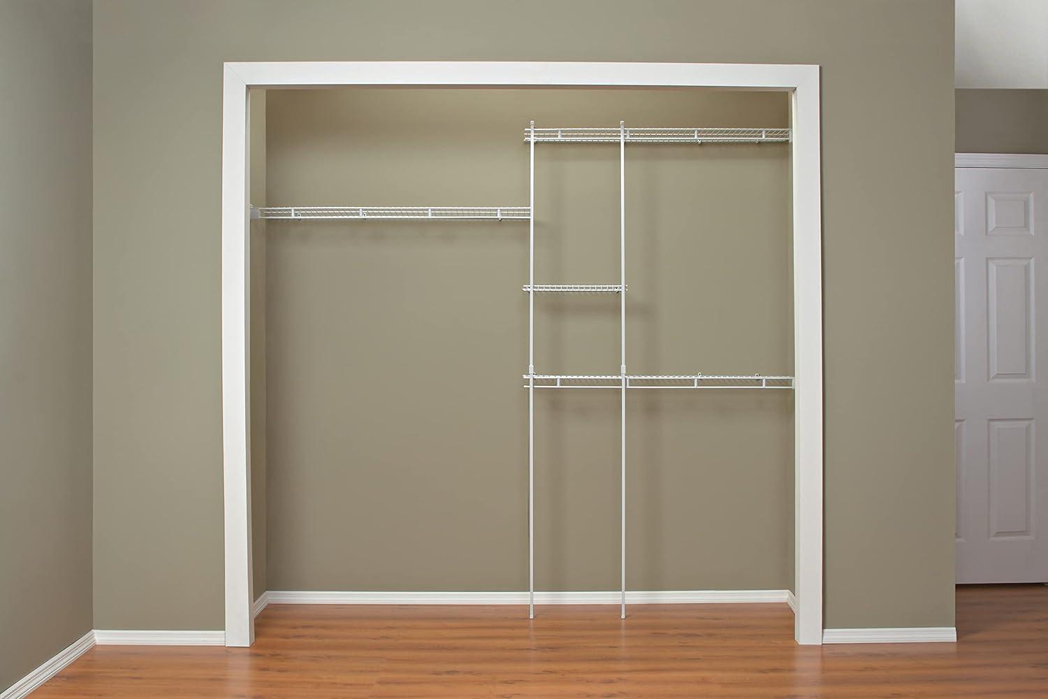 imageClosetMaid 1608 Closet Organizer Kit with Shoe Shelf 5Foot to 8Foot WhiteWithout Shoe Rack