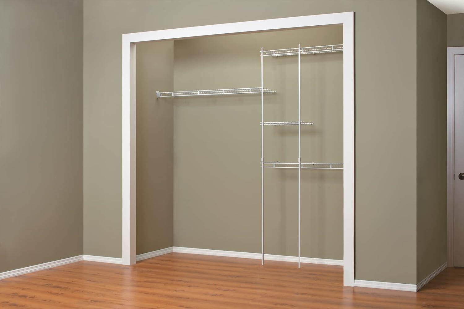 imageClosetMaid 1608 Closet Organizer Kit with Shoe Shelf 5Foot to 8Foot WhiteWithout Shoe Rack