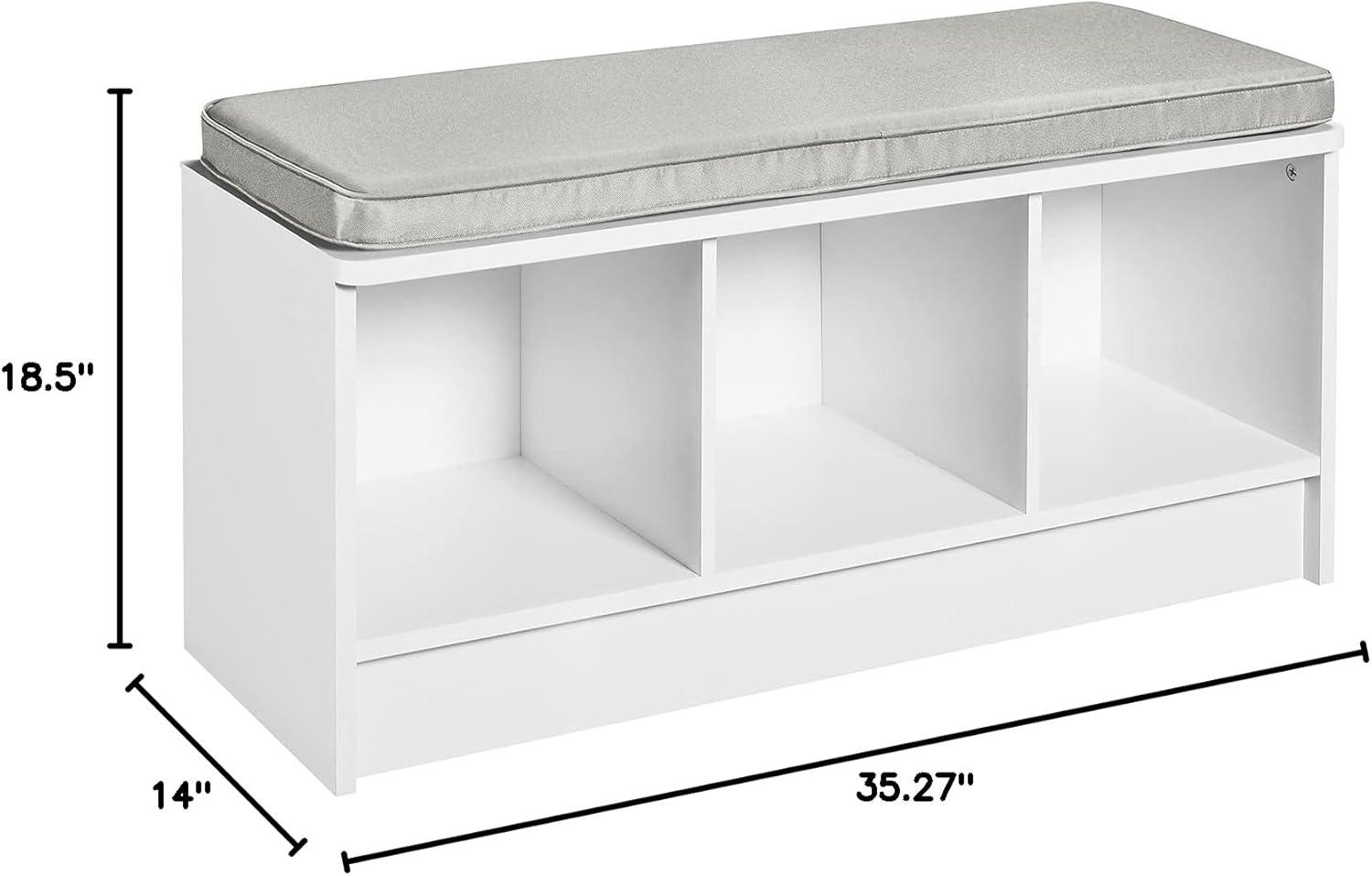 imageClosetMaid 1631 Cubeicals 3Cube Storage Bench White with Gray CushionWhite With Gray Cushion