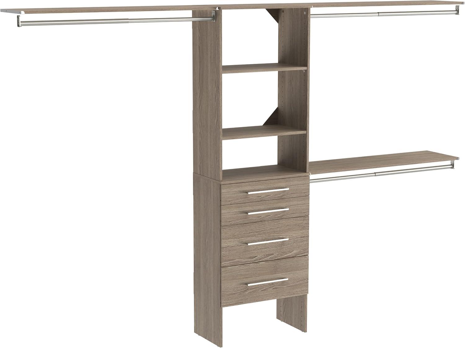 imageClosetMaid 1936140 SuiteSymphony Modern 25Inch Closet Organizer with Shelves and 4Drawers Natural GrayNatural Gray