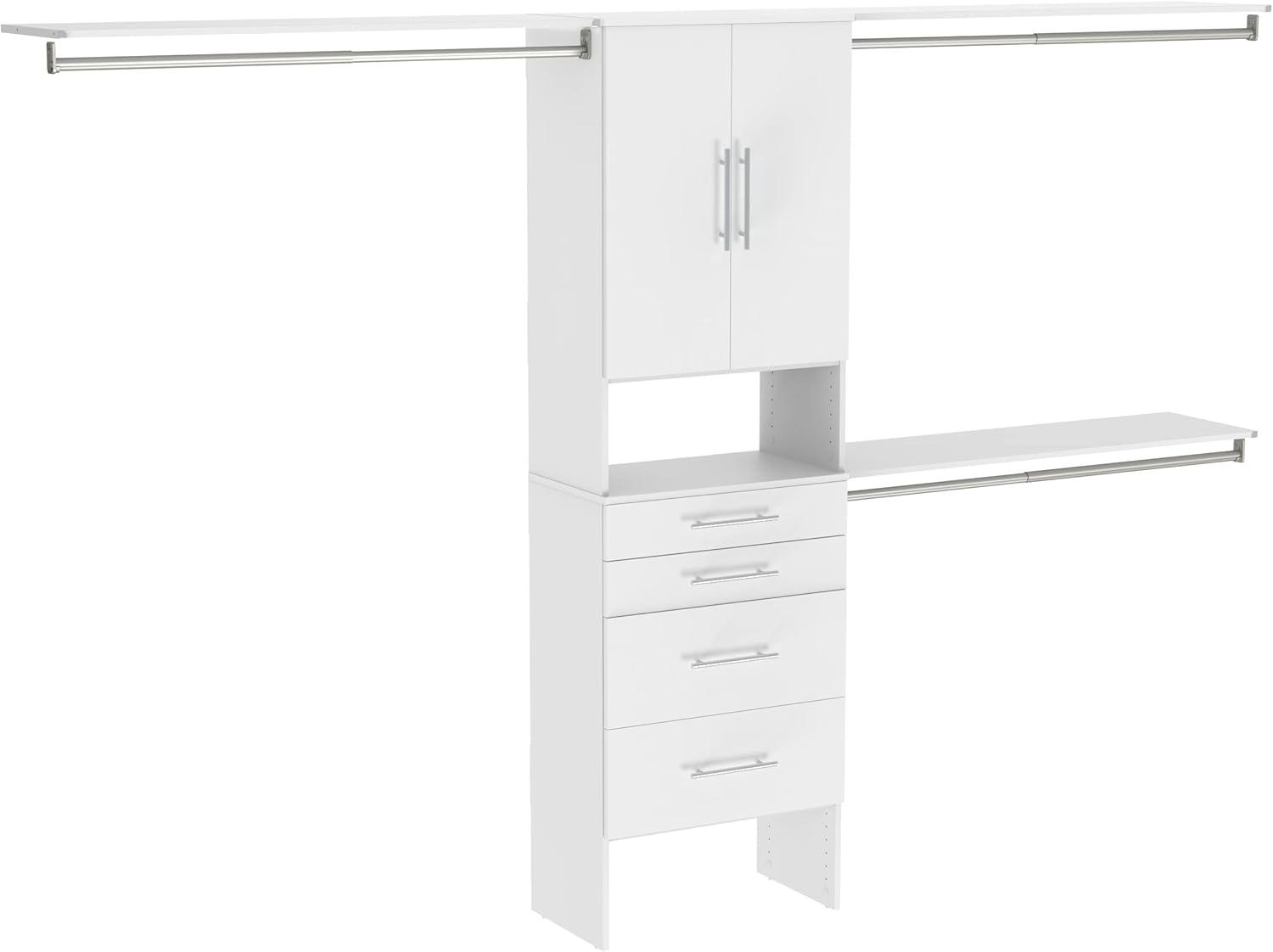 imageClosetMaid 1937440 SuiteSymphony Modern 16Inch Closet Organizer with Shelves and 2Drawers Pure WhitePure White