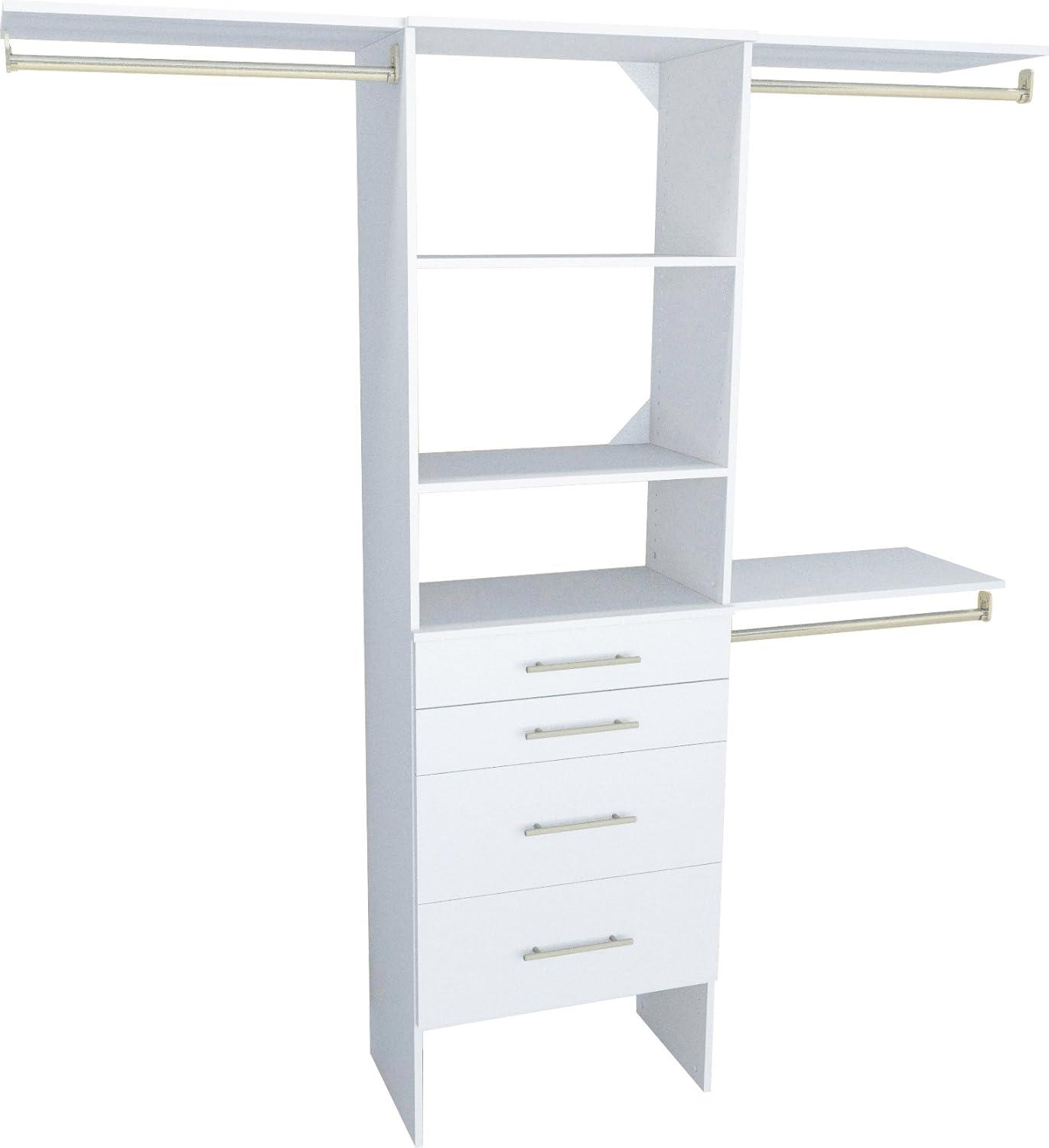imageClosetMaid 1937440 SuiteSymphony Modern 16Inch Closet Organizer with Shelves and 2Drawers Pure WhitePure White