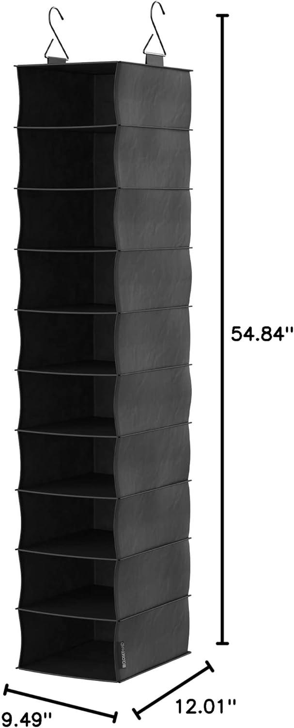 imageClosetMaid 20504 Foldable Underbed Storage Bag with Handles Zipper Closure and Clear Window for Sweaters Shoes Blankets with Charcoal Black Finish10Shelf Hanging Shoe Organizer