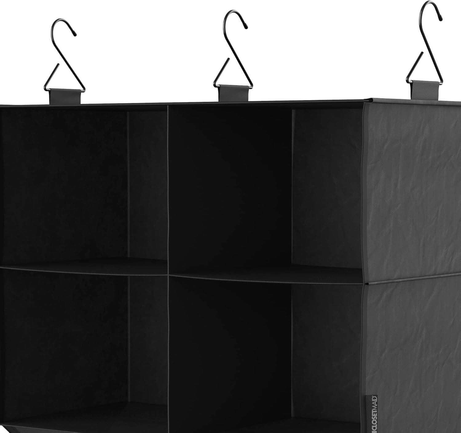 imageClosetMaid 20504 Foldable Underbed Storage Bag with Handles Zipper Closure and Clear Window for Sweaters Shoes Blankets with Charcoal Black Finish4Shelf Hanging Organizer with Rod