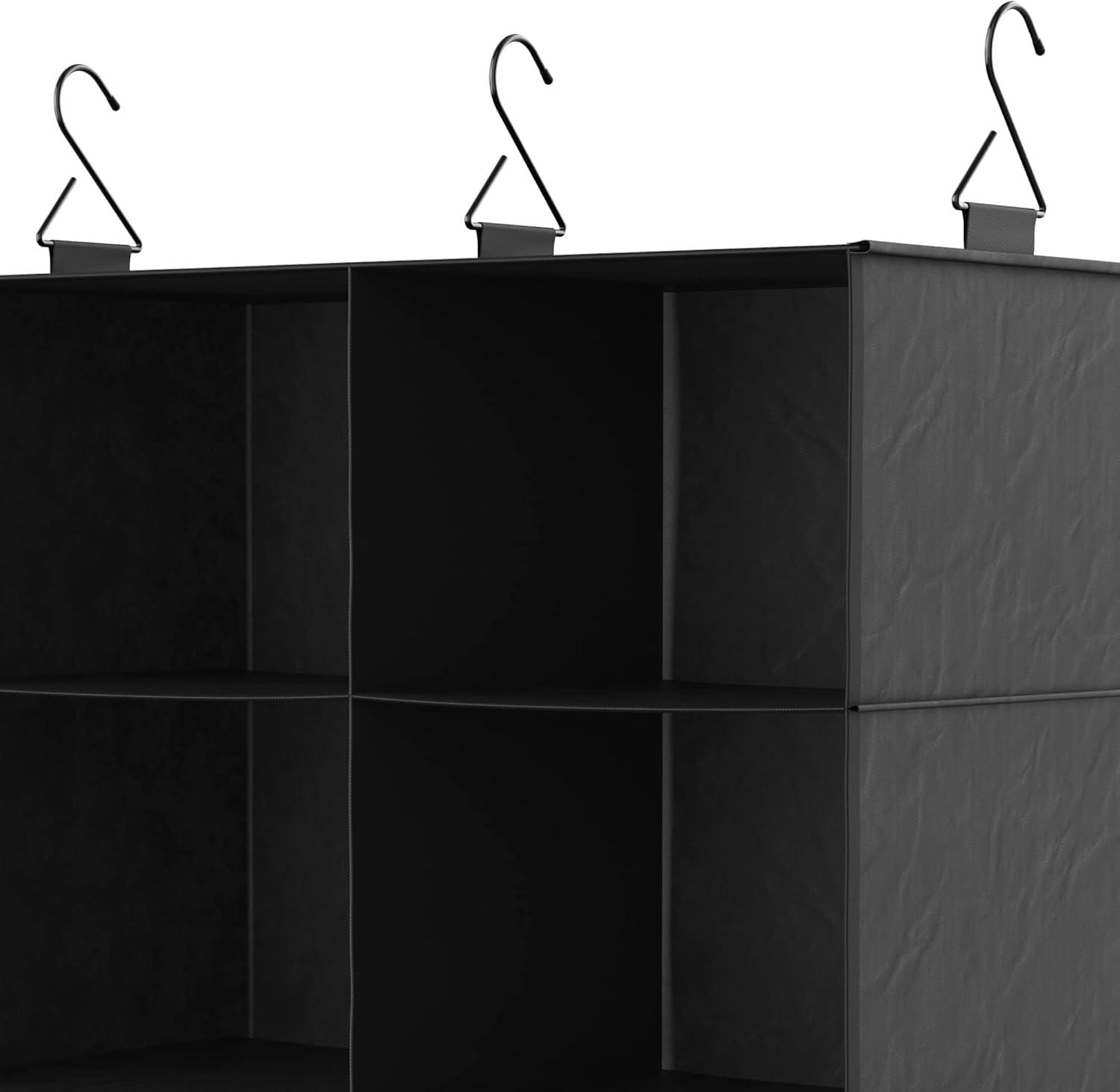 imageClosetMaid 20504 Foldable Underbed Storage Bag with Handles Zipper Closure and Clear Window for Sweaters Shoes Blankets with Charcoal Black Finish6Shelf Hanging Organizer with Rod