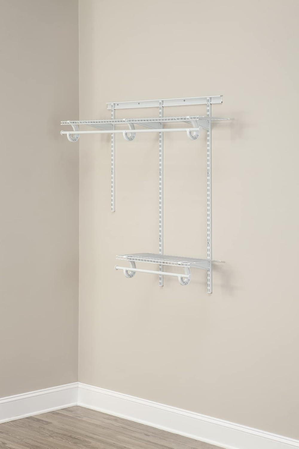 imageClosetMaid 2087 ShelfTrack 2ft to 4ft Adjustable Closet Organizer Kit White2 ft to 4 ft
