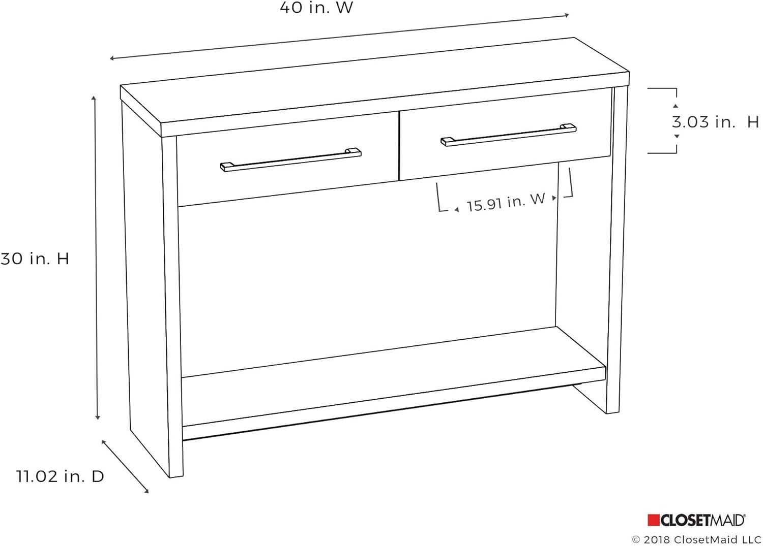 imageClosetMaid 438 in W Home Office Desk for Computer Laptop Writing Study with Modern Simple Style Black Walnut Wood FinishBlack Walnut
