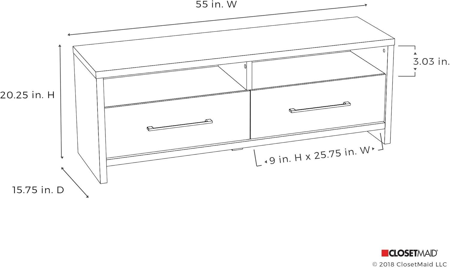 imageClosetMaid 438 in W Home Office Desk for Computer Laptop Writing Study with Modern Simple Style Black Walnut Wood FinishBlack Walnut