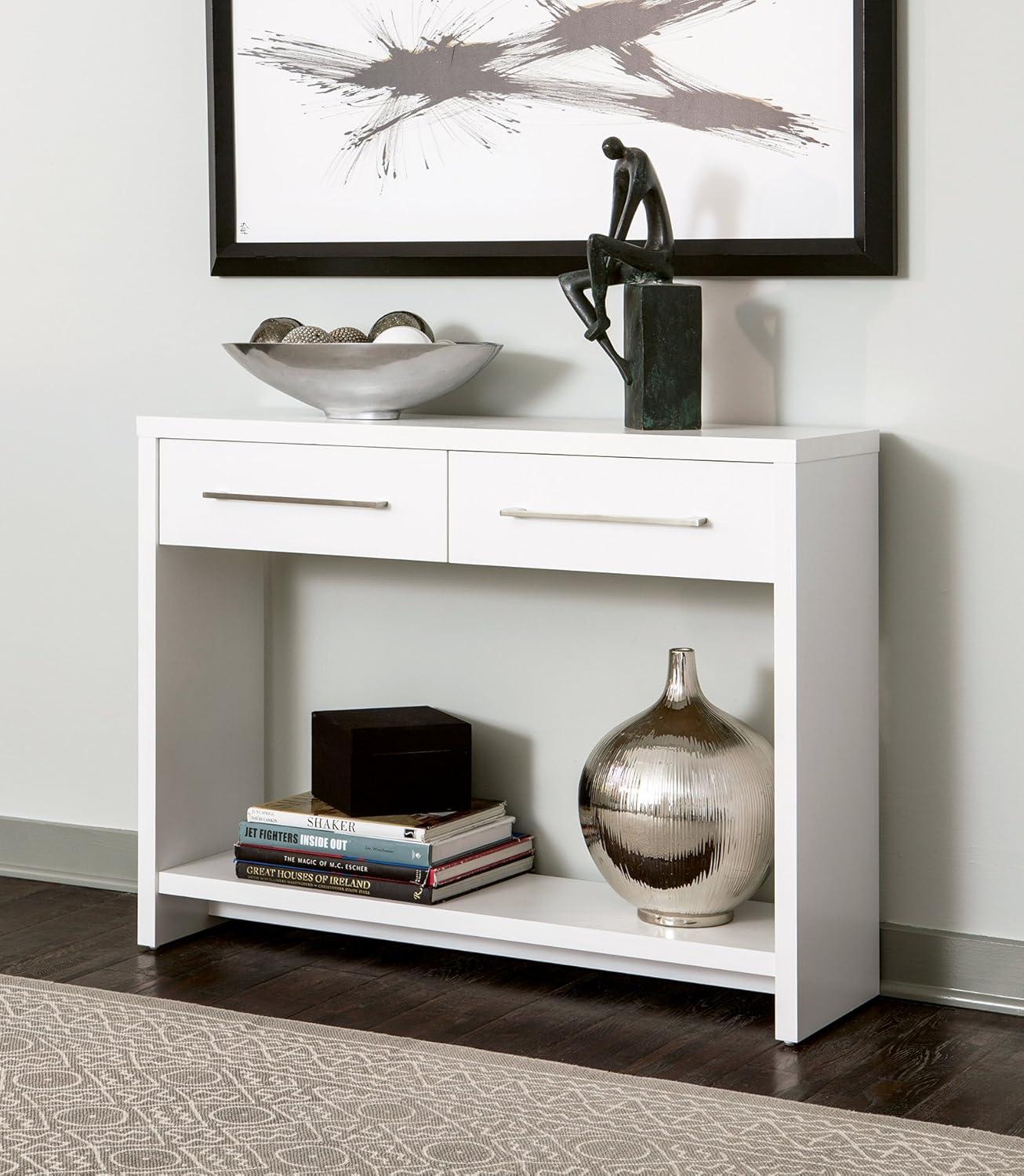 imageClosetMaid 438 in W Home Office Desk for Computer Laptop Writing Study with Modern Simple Style Black Walnut Wood FinishWhite