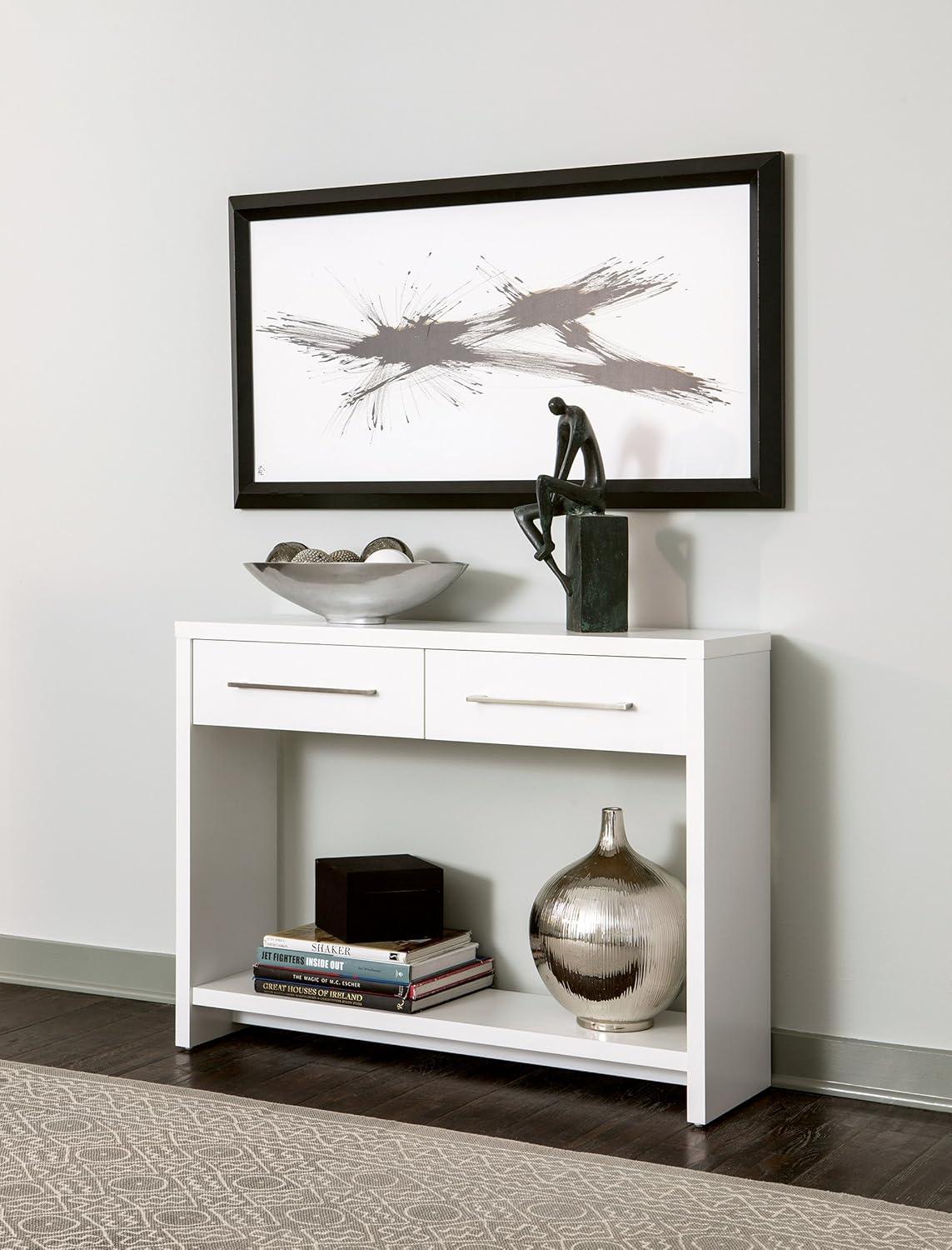 imageClosetMaid 438 in W Home Office Desk for Computer Laptop Writing Study with Modern Simple Style Black Walnut Wood FinishWhite