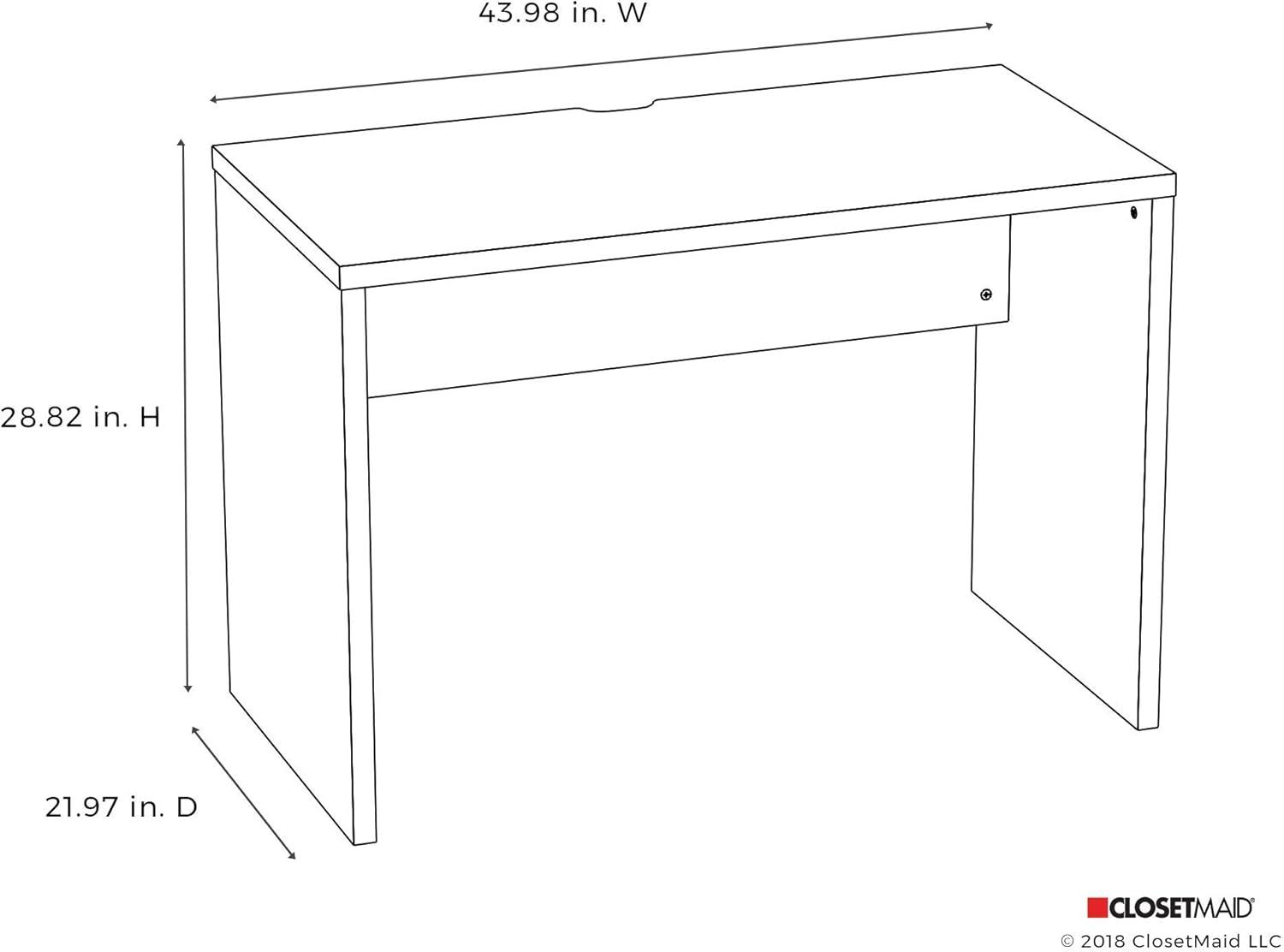 imageClosetMaid 438 in W Home Office Desk for Computer Laptop Writing Study with Modern Simple Style Black Walnut Wood FinishWhite