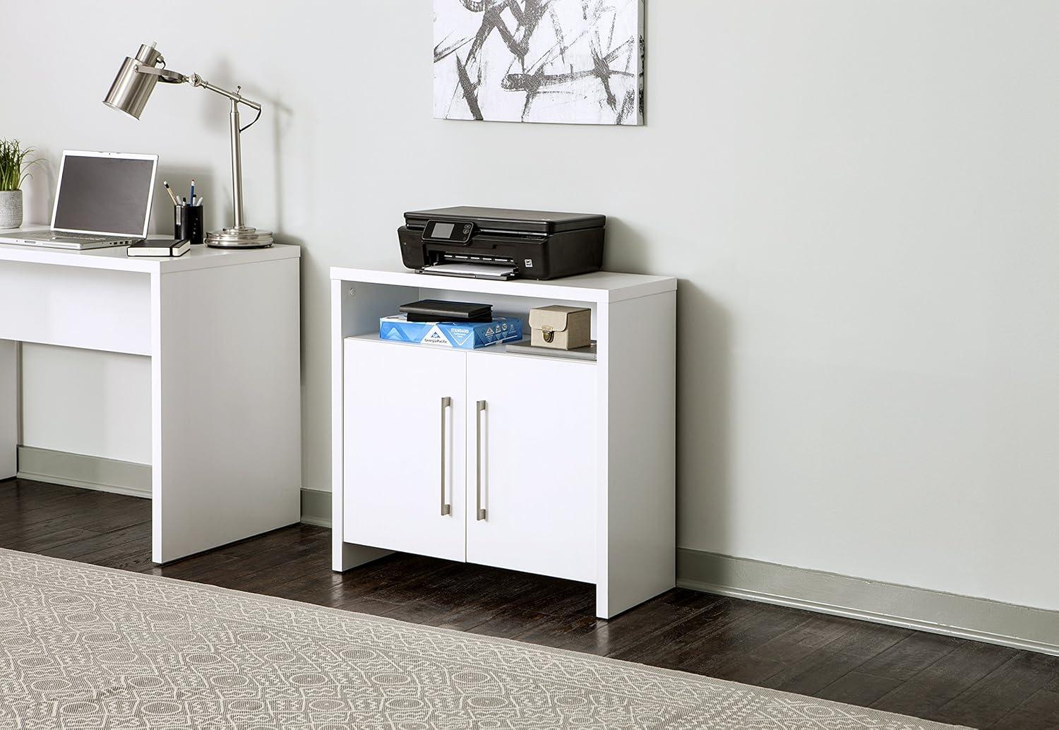 imageClosetMaid 438 in W Home Office Desk for Computer Laptop Writing Study with Modern Simple Style Black Walnut Wood FinishWhite