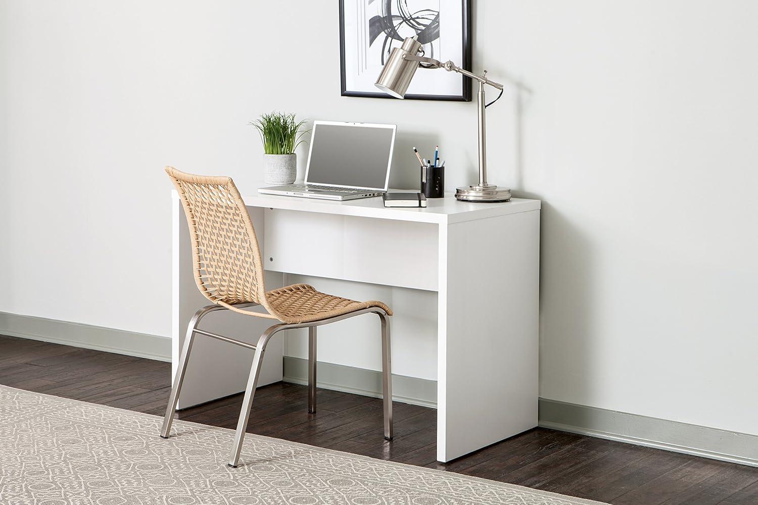 imageClosetMaid 438 in W Home Office Desk for Computer Laptop Writing Study with Modern Simple Style Black Walnut Wood FinishWhite