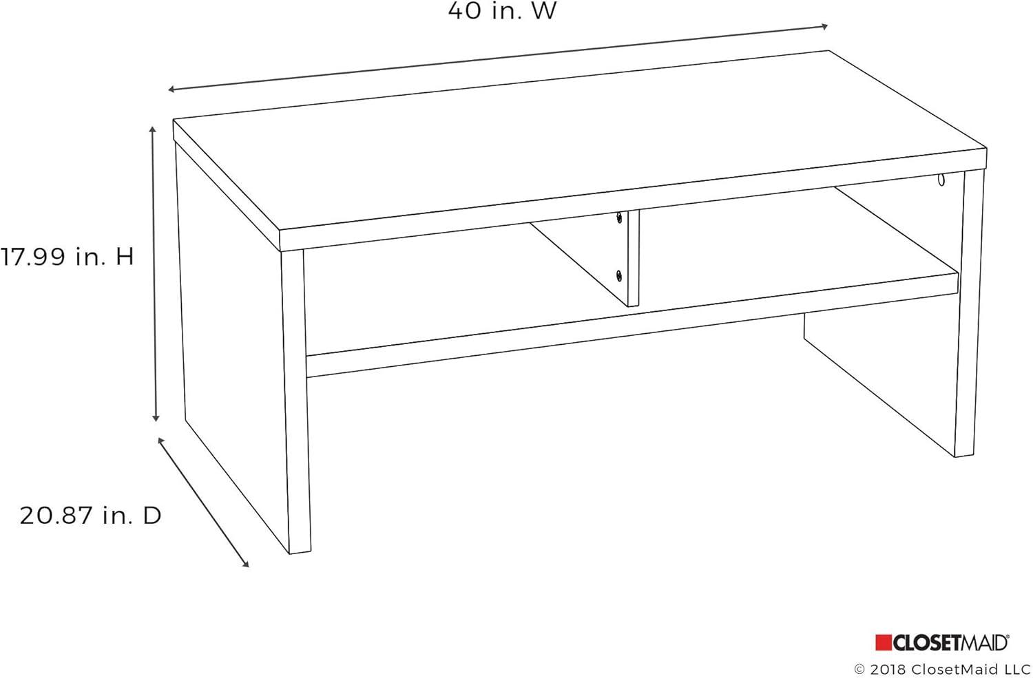 imageClosetMaid 438 in W Home Office Desk for Computer Laptop Writing Study with Modern Simple Style Black Walnut Wood FinishWhite