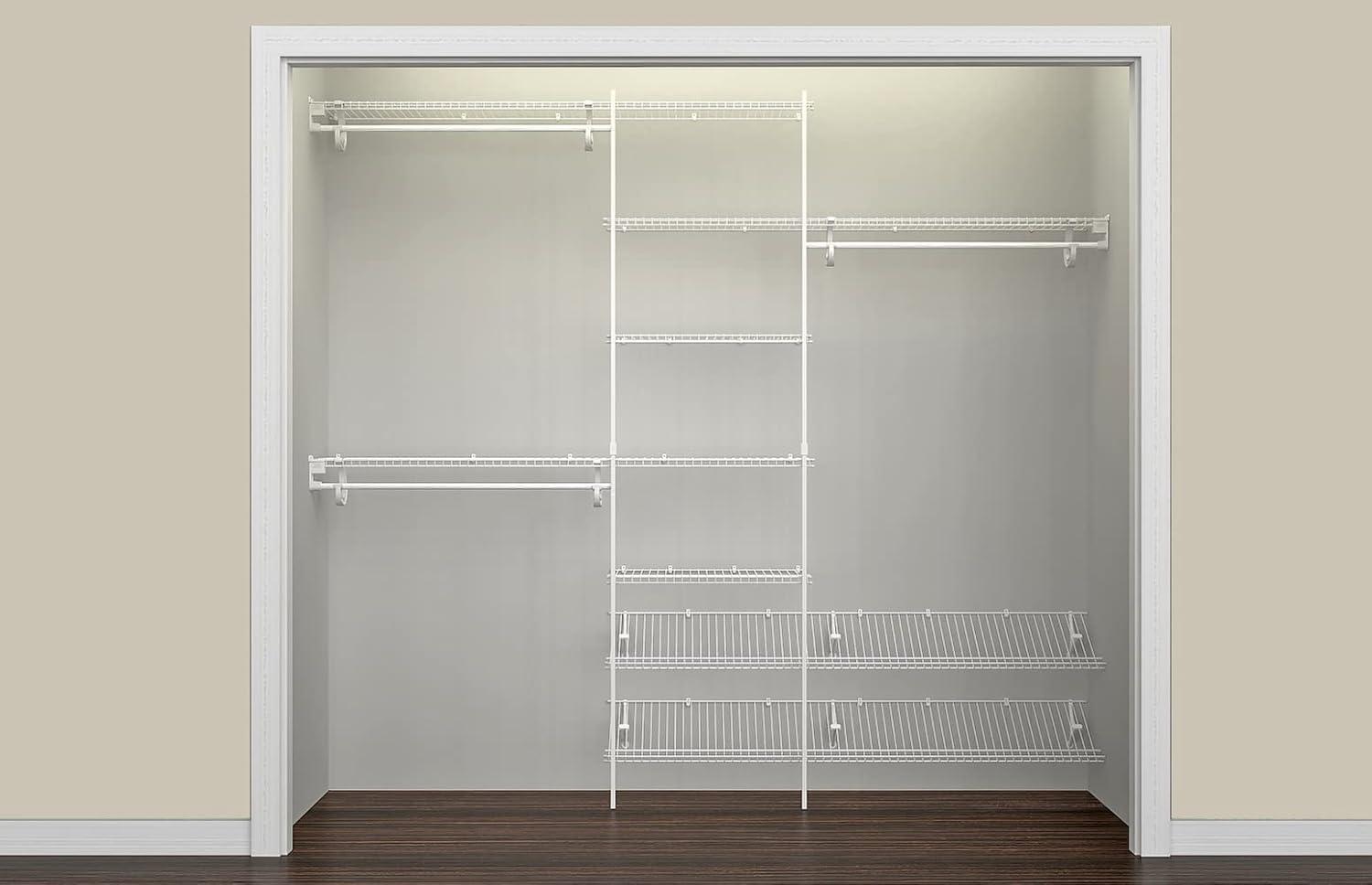 imageClosetMaid 5037 5ft to 8ft Fixed Mount Closet Organizer Kit White
