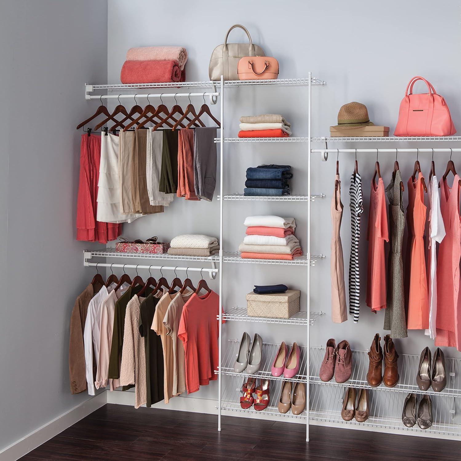 imageClosetMaid 5037 5ft to 8ft Fixed Mount Closet Organizer Kit White