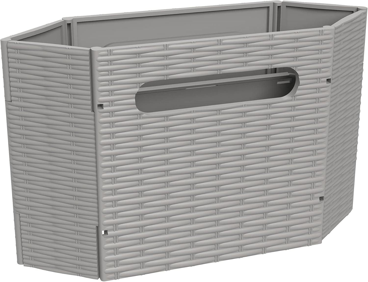 imageClosetMaid 5437 Collapsible Mini Storage Bin with Two Handles 2Pack Gray Wicker Natural Linen 2 PackGray Wicker