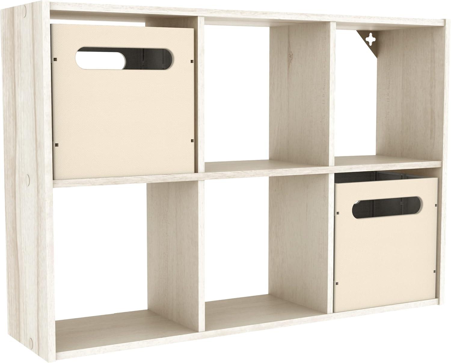 imageClosetMaid 5437 Collapsible Mini Storage Bin with Two Handles 2Pack Gray Wicker Natural Linen 2 PackNatural Linen