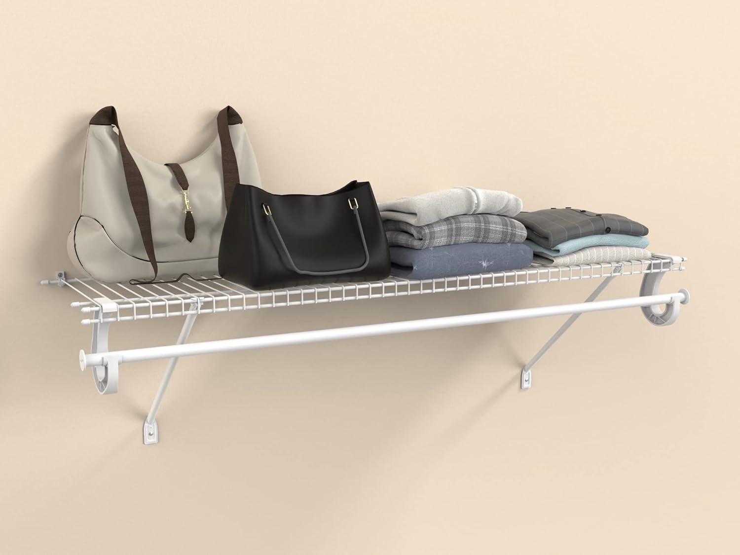 imageClosetMaid 5632 Super Slide Ventilated Shelf Kit With Closet Rod 6 by 12quot White4 ft x 12 in