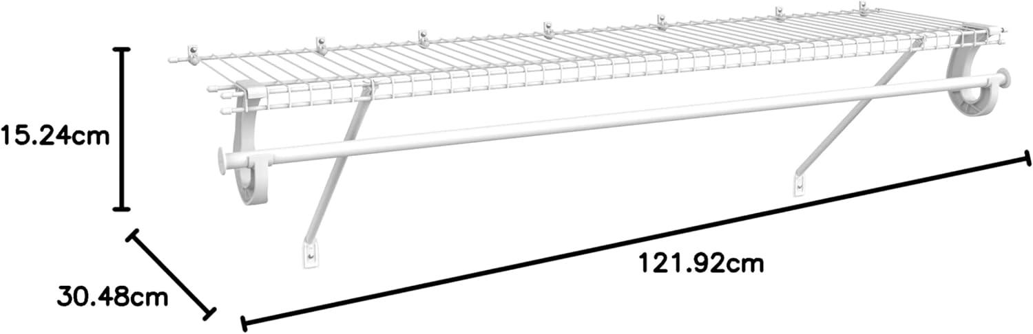 imageClosetMaid 5632 Super Slide Ventilated Shelf Kit With Closet Rod 6 by 12quot White4 ft x 12 in