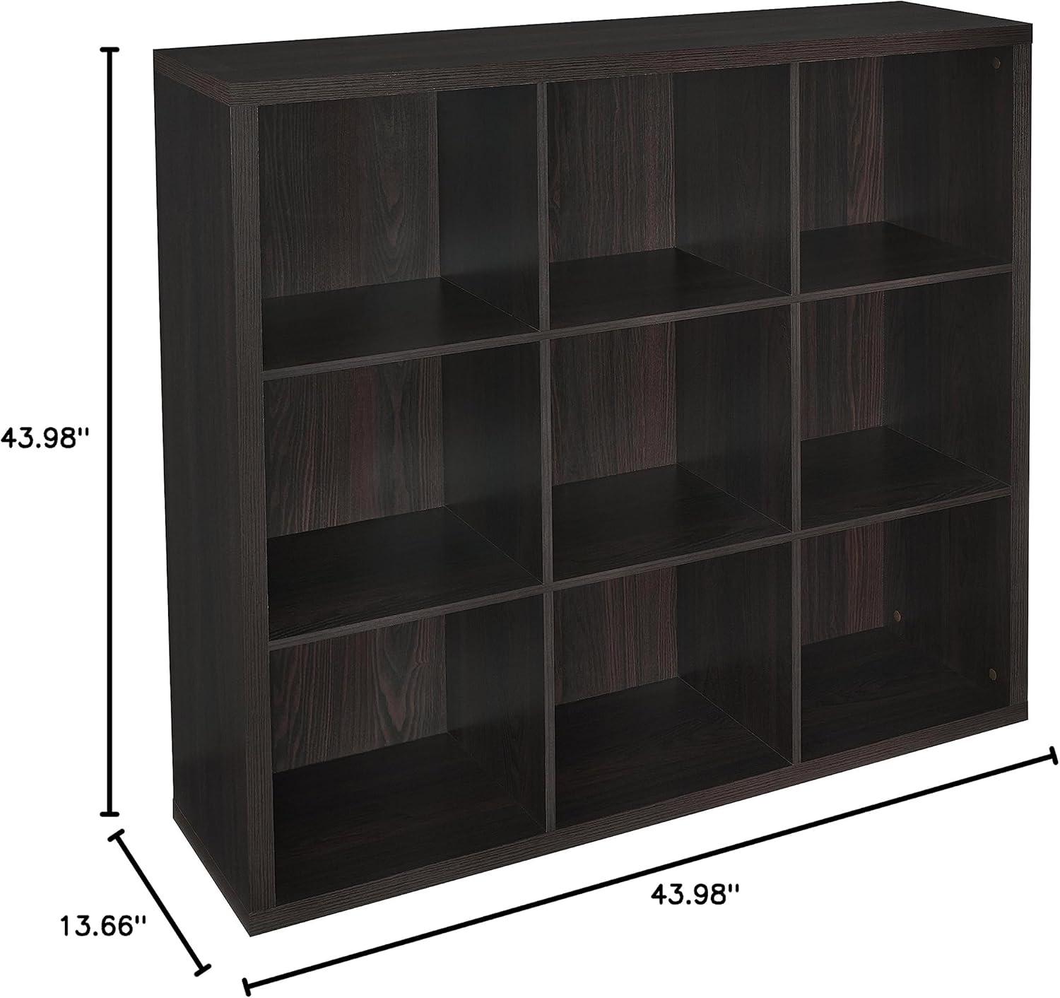 imageClosetMaid 6 Cube Storage Shelf Organizer Bookshelf with Back Panel Easy Assembly Wood White FinishBlack Walnut