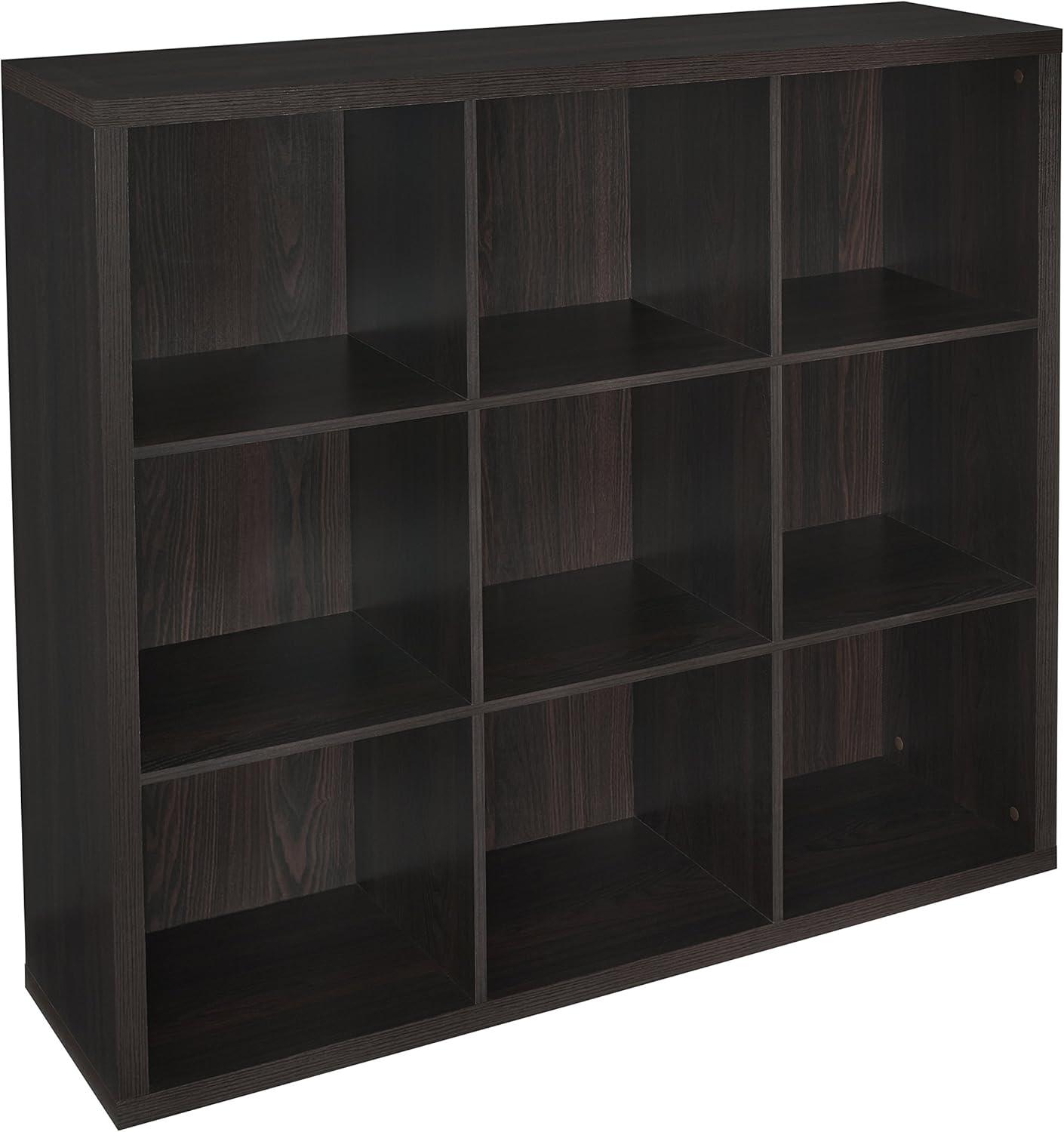 imageClosetMaid 6 Cube Storage Shelf Organizer Bookshelf with Back Panel Easy Assembly Wood White FinishBlack Walnut