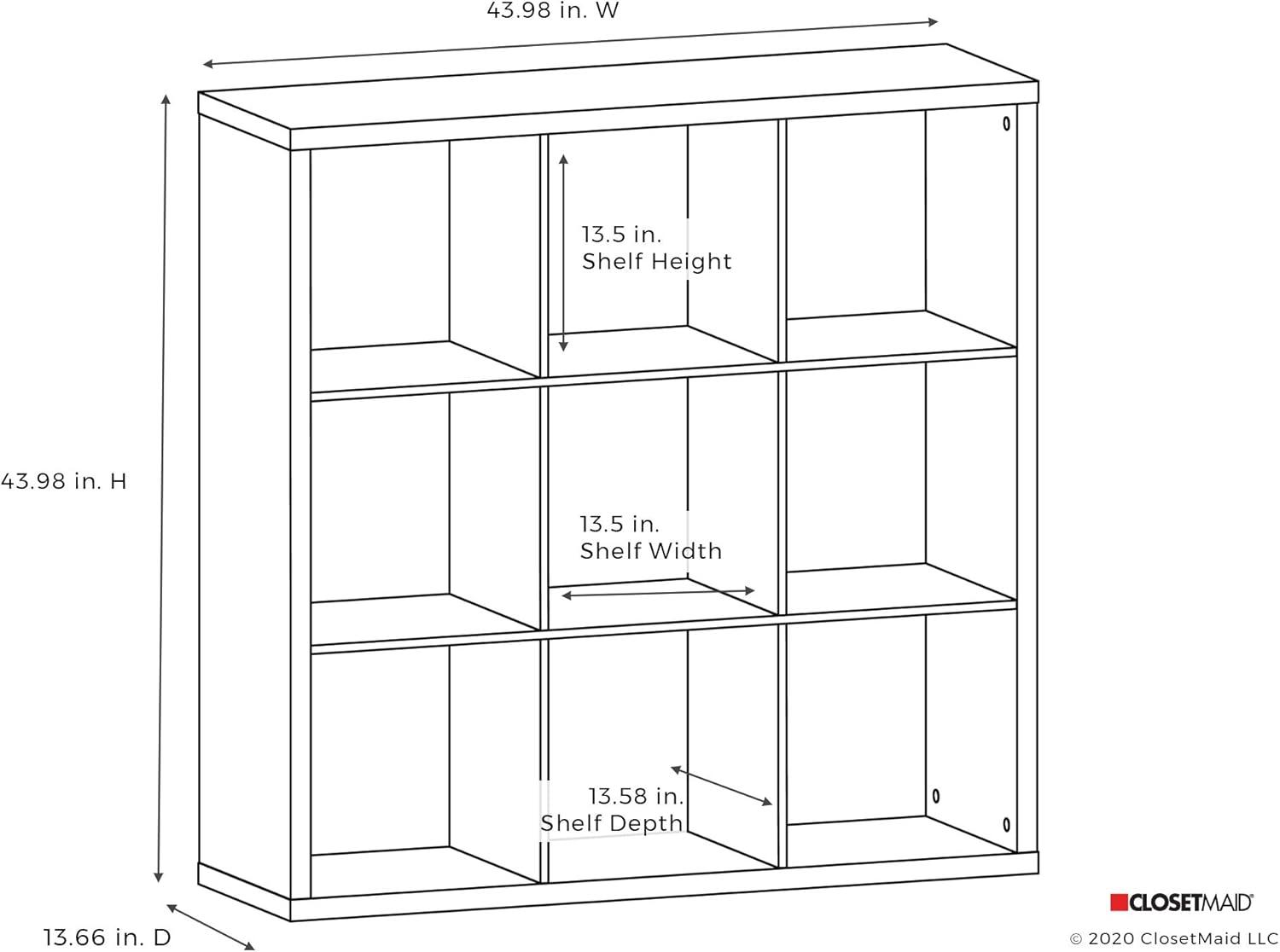 imageClosetMaid 6 Cube Storage Shelf Organizer Bookshelf with Back Panel Easy Assembly Wood White FinishBlack Walnut