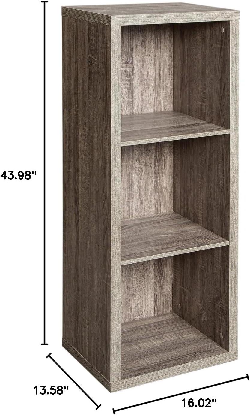 imageClosetMaid 6 Cube Storage Shelf Organizer Bookshelf with Back Panel Easy Assembly Wood White FinishWeathered Gray