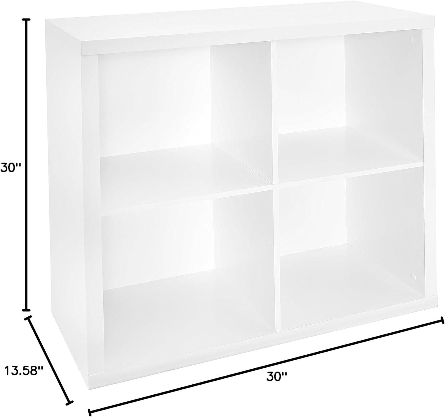 imageClosetMaid 6 Cube Storage Shelf Organizer Bookshelf with Back Panel Easy Assembly Wood White FinishWhite