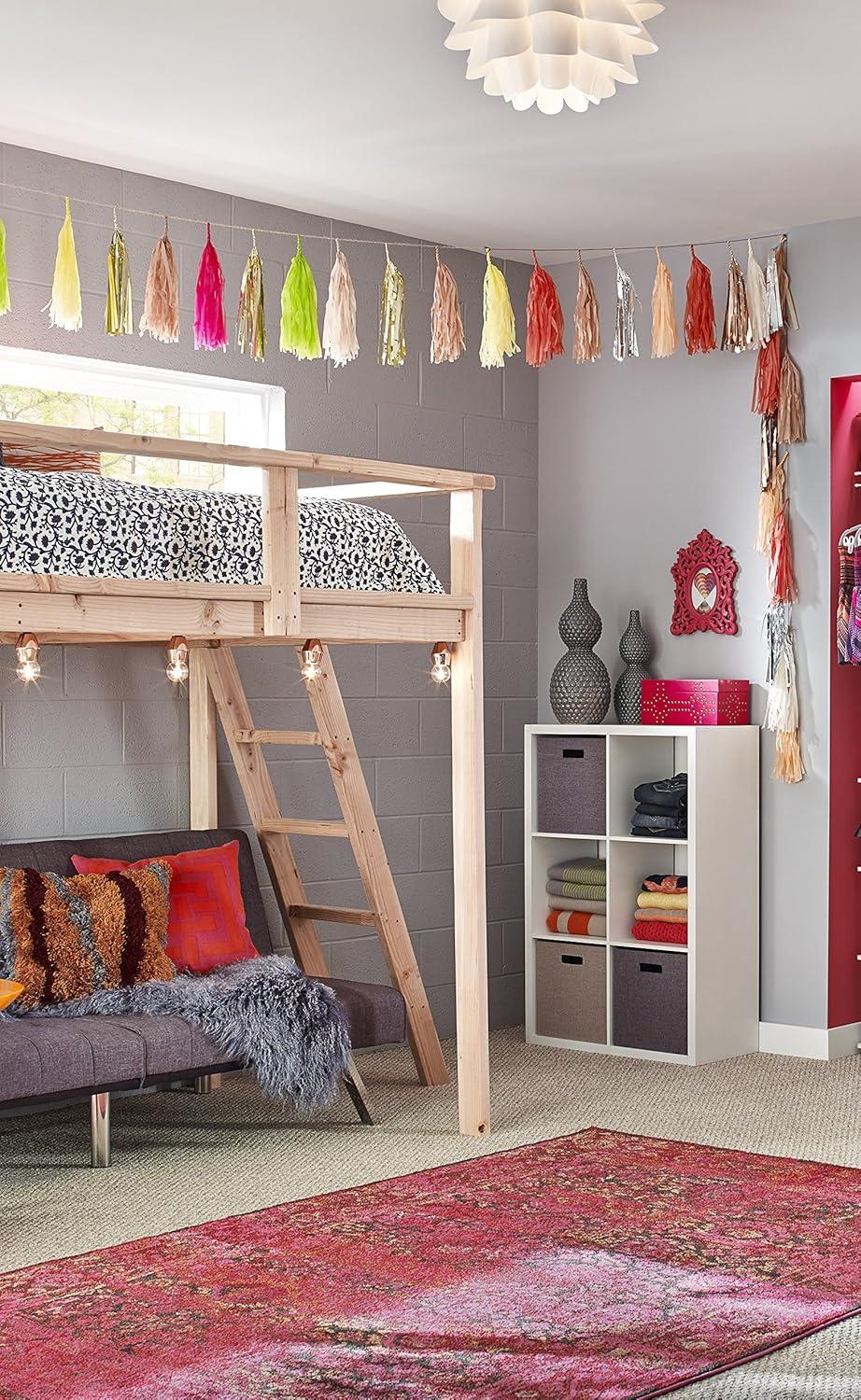 imageClosetMaid 6 Cube Storage Shelf Organizer Bookshelf with Back Panel Easy Assembly Wood White FinishWhite