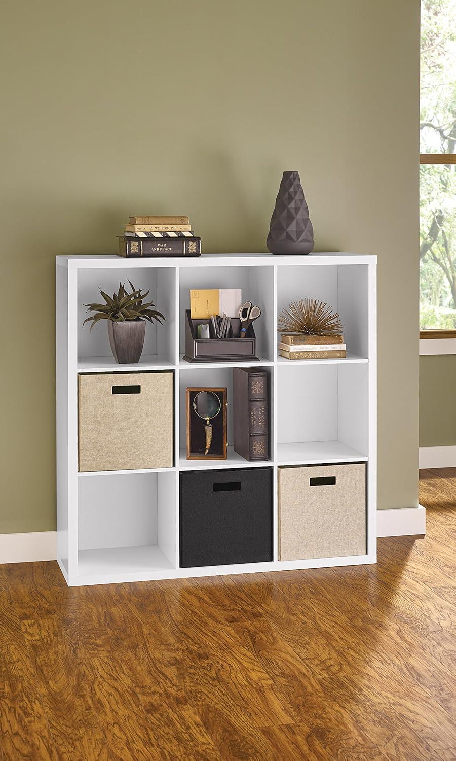 imageClosetMaid 6 Cube Storage Shelf Organizer Bookshelf with Back Panel Easy Assembly Wood White FinishWhite