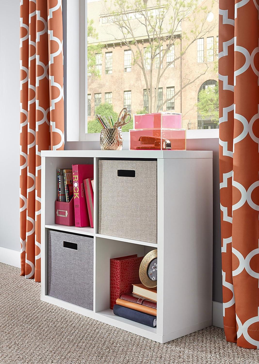 imageClosetMaid 6 Cube Storage Shelf Organizer Bookshelf with Back Panel Easy Assembly Wood White FinishWhite