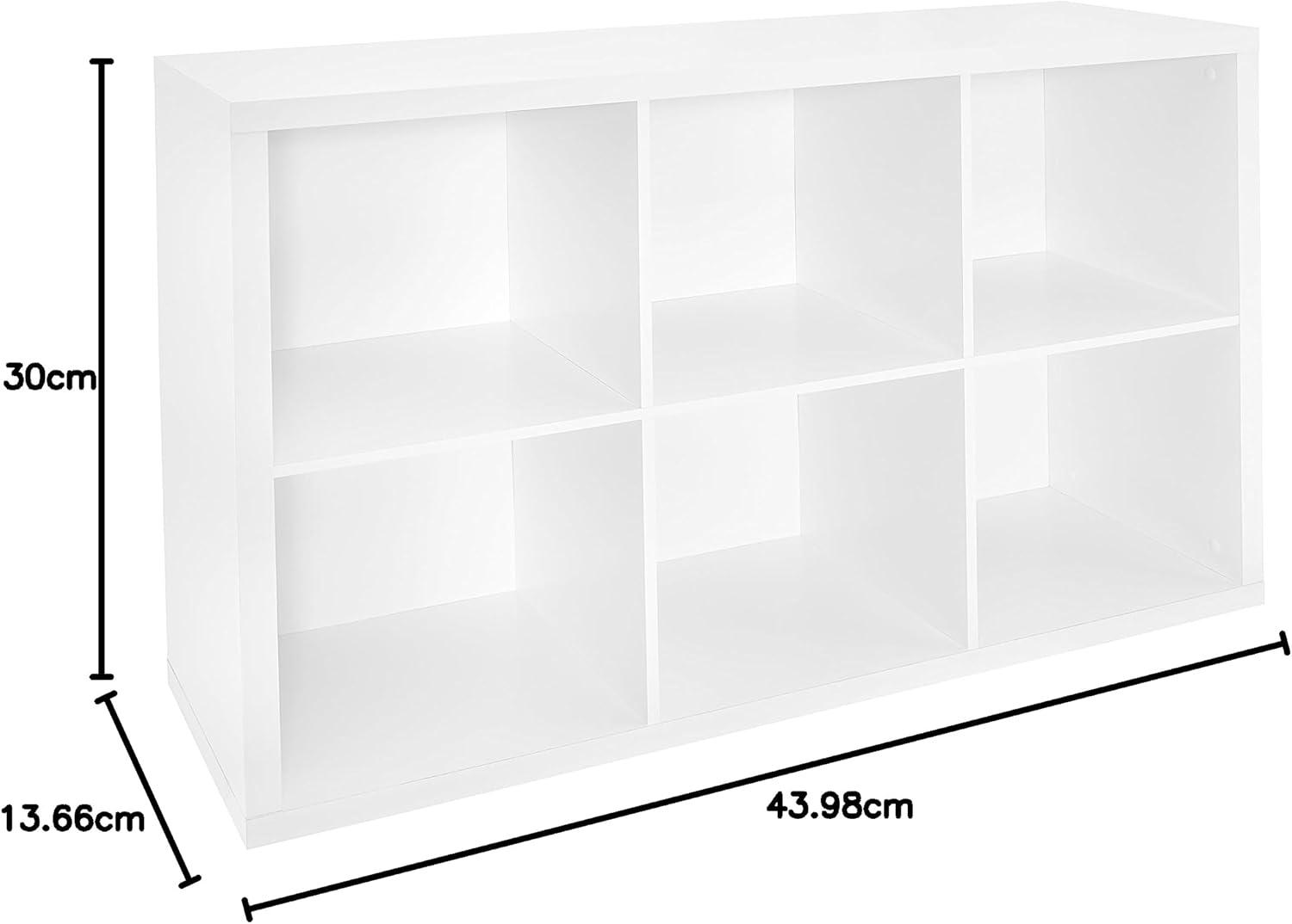 imageClosetMaid 6 Cube Storage Shelf Organizer Bookshelf with Back Panel Easy Assembly Wood White FinishWhite
