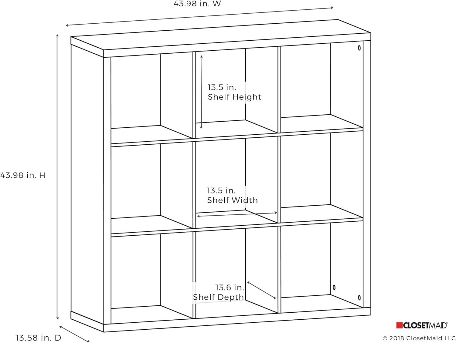 imageClosetMaid 6 Cube Storage Shelf Organizer Bookshelf with Back Panel Easy Assembly Wood White FinishWhite