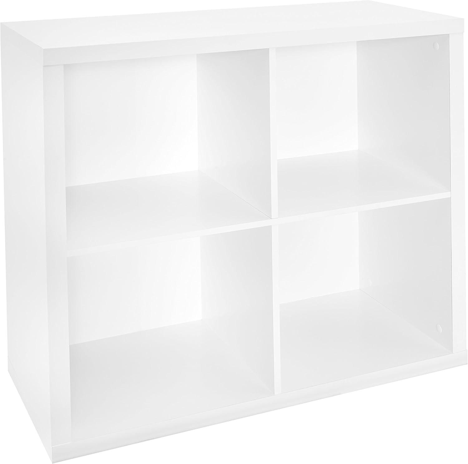 imageClosetMaid 6 Cube Storage Shelf Organizer Bookshelf with Back Panel Easy Assembly Wood White FinishWhite