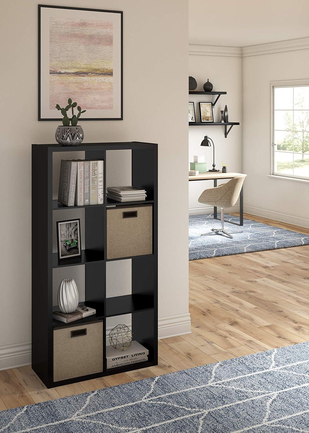 imageClosetMaid 6 Cube Storage Shelf Organizer Bookshelf with Open Back Vertical or Horizontal Easy Assembly Wood White FinishBlack