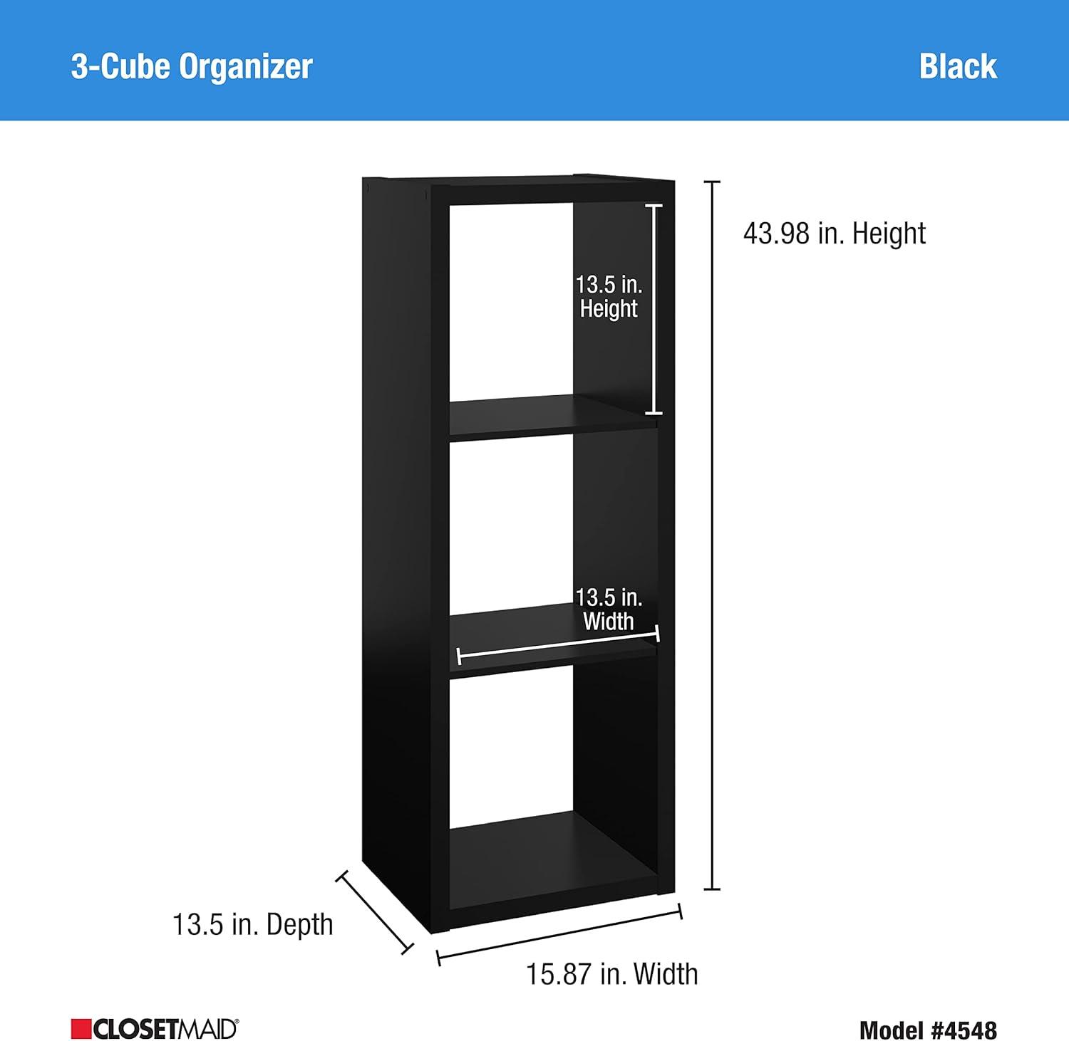 imageClosetMaid 6 Cube Storage Shelf Organizer Bookshelf with Open Back Vertical or Horizontal Easy Assembly Wood White FinishBlack