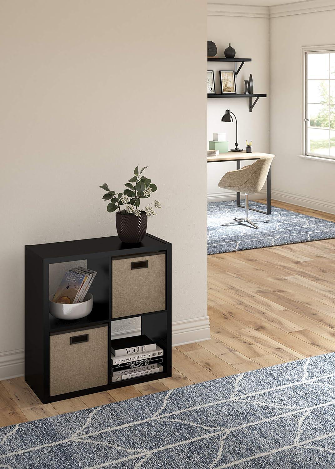 imageClosetMaid 6 Cube Storage Shelf Organizer Bookshelf with Open Back Vertical or Horizontal Easy Assembly Wood White FinishBlack