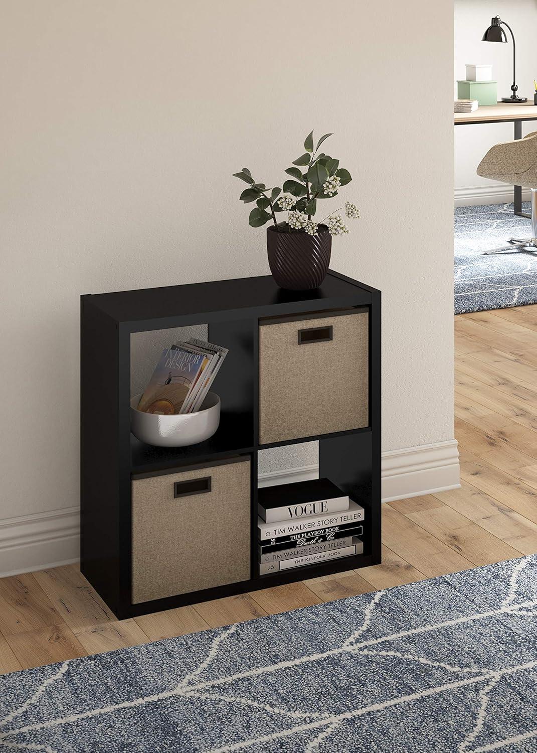 imageClosetMaid 6 Cube Storage Shelf Organizer Bookshelf with Open Back Vertical or Horizontal Easy Assembly Wood White FinishBlack