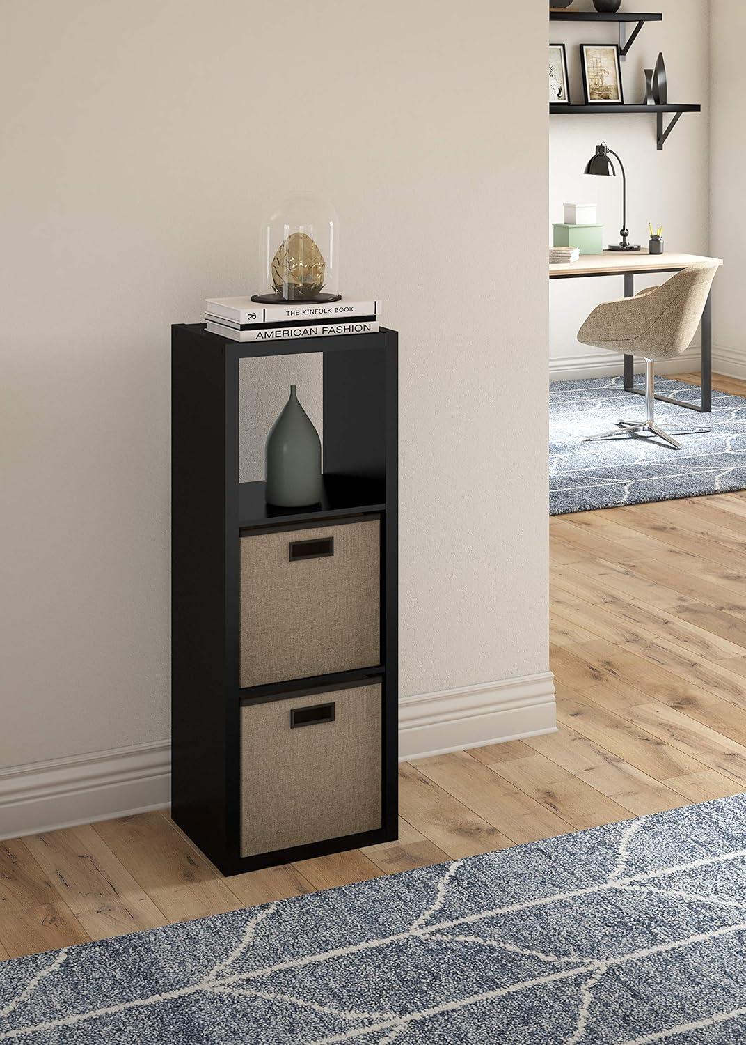 imageClosetMaid 6 Cube Storage Shelf Organizer Bookshelf with Open Back Vertical or Horizontal Easy Assembly Wood White FinishBlack